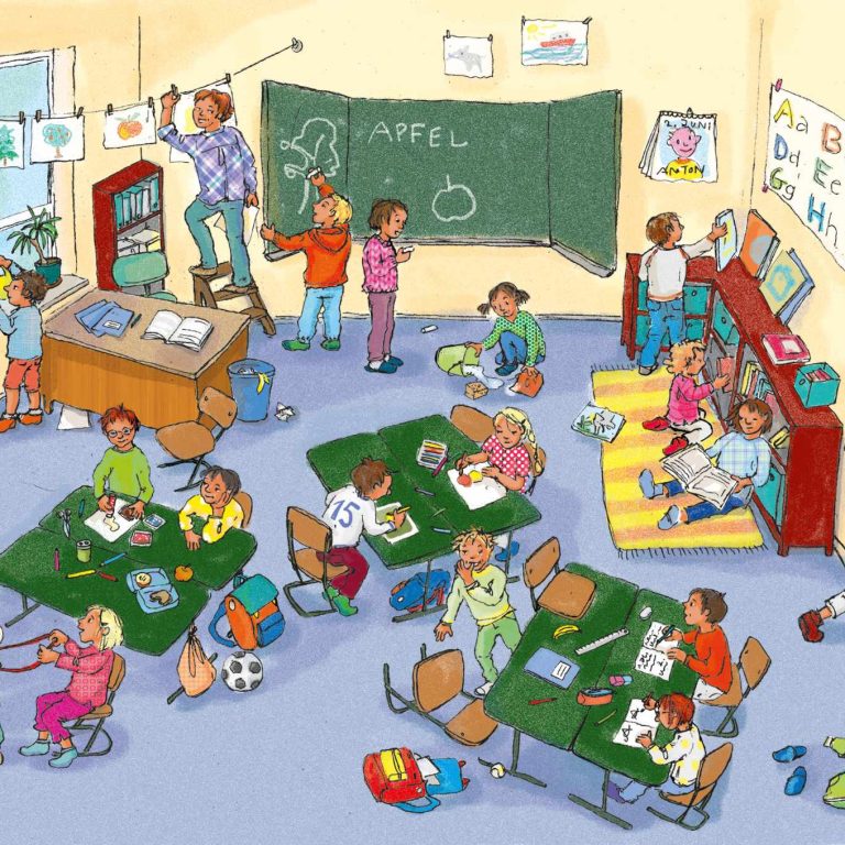 ulrikebahl-illustration-wimmelbild-klassenzimmer